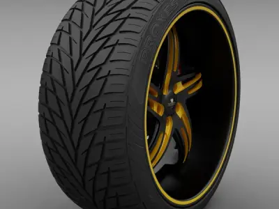 Savini Forged SV-20S Wheel and Tire 3D model