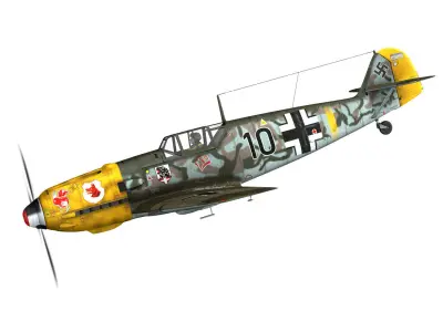 Messerschmitt - BF-109 E - Black 10 3D model