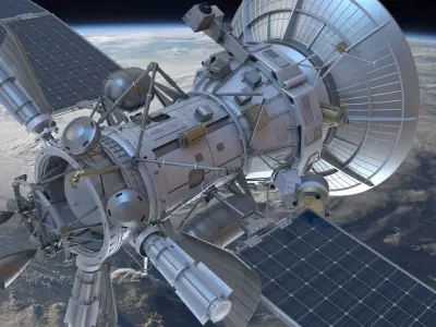 Sci-fi satellite 3D model