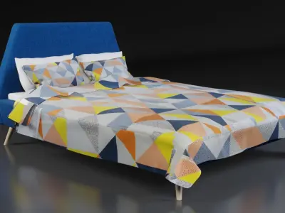 JASPER UPHOLSTERED DOUBLE BED Free 3D model