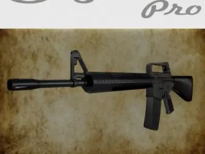 M-16 low-po Low-poly 3D model