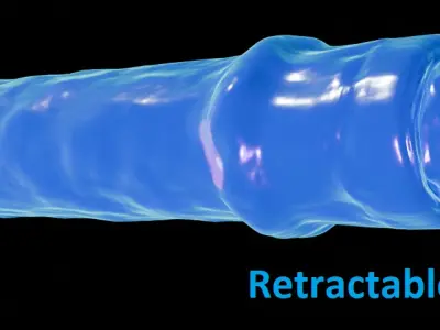 Horse cock tentacle - slime Low-poly 3D model