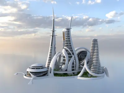 Sci-Fi Futuristic Building Concept 23 3D model