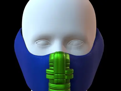 Gas mask helmet 3d model scifi Low-poly  Low-poly 3D model 545