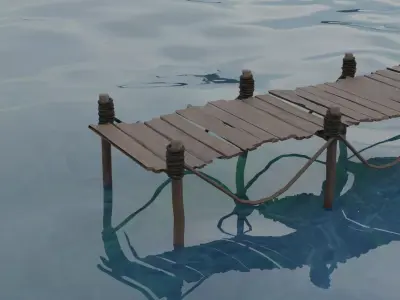 Bridge - Old Bridge - Game Ready - PBR 3D model