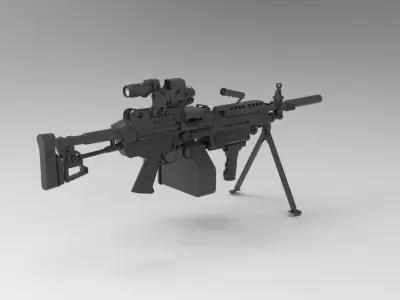  M249 light machine gun 3D model