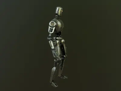 Robot Retro Low-poly 3D model