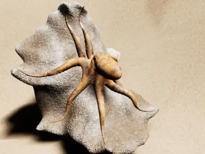 Octopus rigged animated gqp Low-poly 3D model