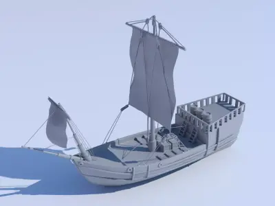 Historical Ship Low-poly 3D model