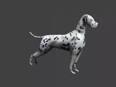 GAME-READY DOG dalmatian Low-poly 3D model