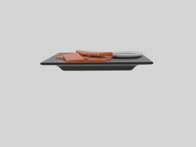 Salmon Sashimi Low-poly 3D model