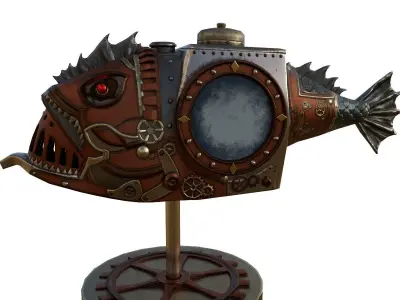 Fish Steampunk PBR low poly Low-poly 3D model