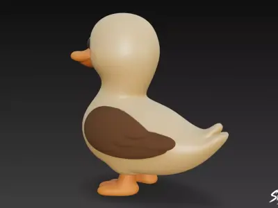 Cartoon Plush Goose Low-poly 3D model