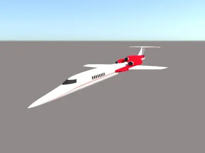 AS2 Supersonic Jet Low-poly 3D model