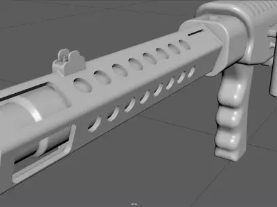 Low Poly Mini Machine Gun Stylized Compact Weapon 3D Model Free low-poly 3D model