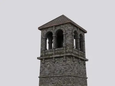 lighthouse stone tower Low-poly 3D model