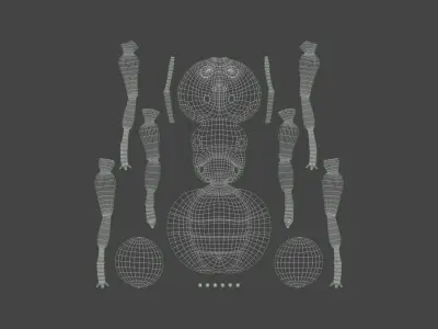 ANTS-003 Rigged Red Ant Low-poly 3D model