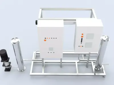 Ultra violet UV purification system for water treatment Low-poly 3D model
