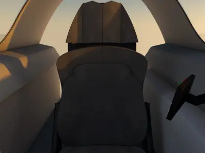 LowPoly Sci-fi spacecraft cockpit interior Low-poly 3D model