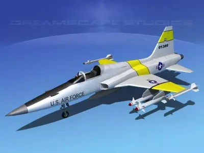 Northrop F-5E Tiger V04a USAF 3D model