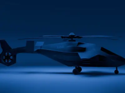 Attack Helicopter Low-poly 3D model