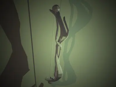 Wooden Bow Free low-poly 3D model