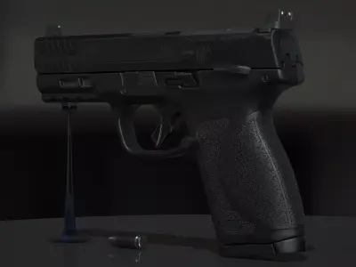 Smith  Wesson MP M2 0- 9mm Low-poly 3D model