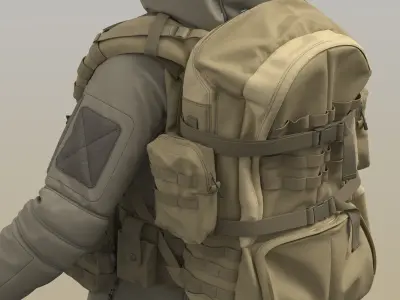 Military Backpack 3D model