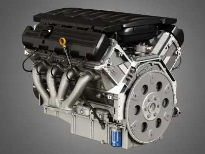 LT1 Engine - V8 Small Block Engine 3D model