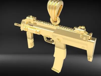  Hip Hop UZI Kolye GUN Shape Pendant Necklace Necklaces Jewelry 3D print model