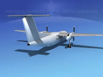 Dehaviland DHC-8 100 Unmarked 1 3D model