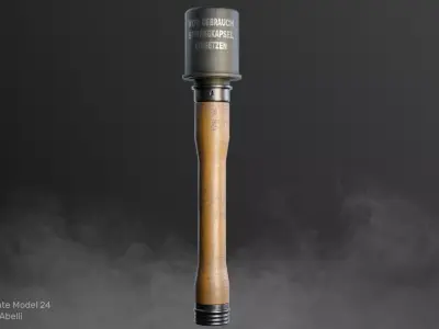 Stielhandgranate Model 24 Low-poly 3D model