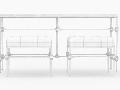 Grayson Bench and Table by Bernhardt Free 3D model