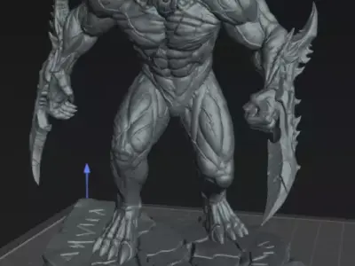 Warrior Threxar the Fleshforged Blades Demon Assassin STL 3D print model