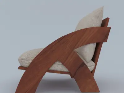 WOOD-CHAIR wooden lounge chair Free 3D model