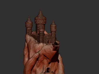 Handcastle 3d print statue of castle 3D model