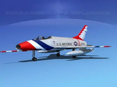 North American F-100E Thunderbirds 3D model