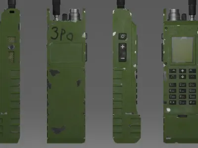GAMEready military walkie-talkie or radio Low-poly 3D model