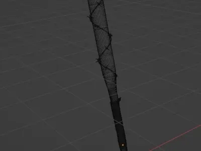 Baseball bat with barbed wire Free 3D model