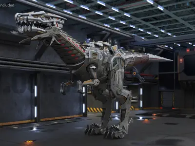 Robotic Dinosaur Rigged 3D model