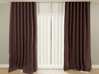 Modern curtains - model 2 Free 3D model