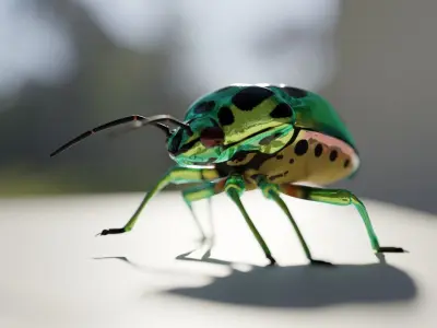 Jewel Bug Chrysocoris stollii Low-poly 3D model