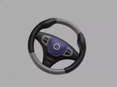 Steering Wheel Low-poly 3D model buy