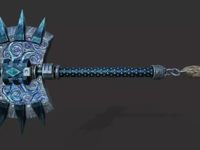 barbed axe Free low-poly 3D model