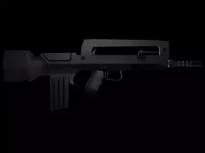 FAMAS Rifle Rigged Weapon Free low-poly 3D model