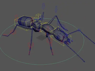 Ant 3D Rig Low-poly 3D model