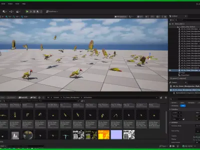 European Green Woodpecker Bird Low-poly 3D model