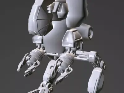 robot walker Low-poly 3D model purchase