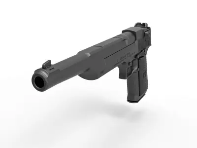 Pistol Desert Eagle 50 AE Magnum 10 inches barrel 3D model
