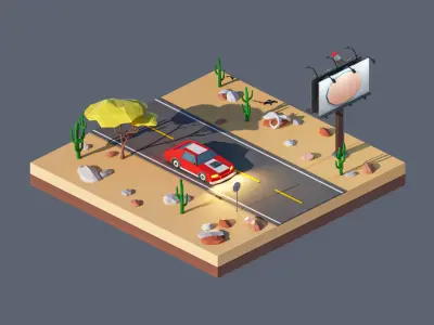 land 37A Low-poly 3D model